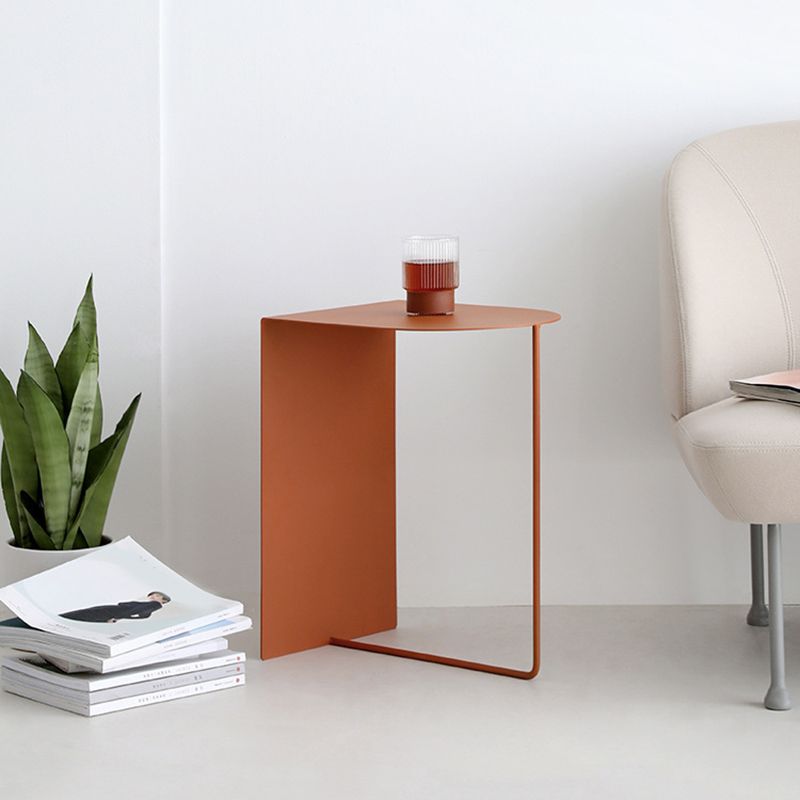 Mid-Century Geometric End Slide Table 19.7" Tall Metal End Table