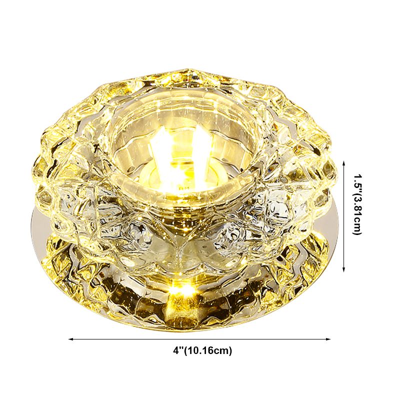 Plafoniera a LED in cristallo Plafoniera moderna da incasso per corridoio con foro 2-3,5 '' dia