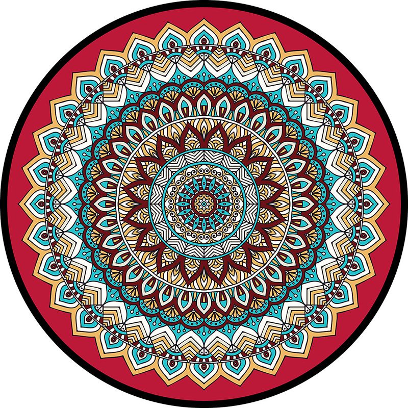 Couleur rond marocain Concentrique Tapis Polyester Classic Carpet non glisser le tapis intérieur pour le salon
