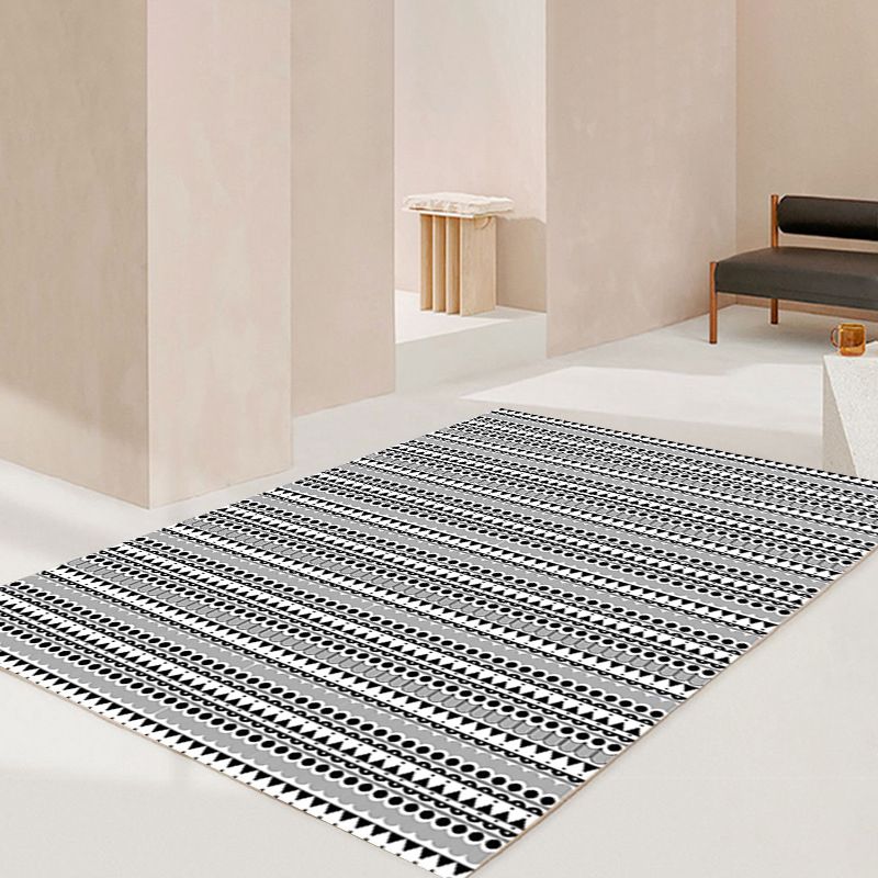 Dark Orange Morocco Rug Polyester Pattern Rug Stain Resistant Rug for Home Decor