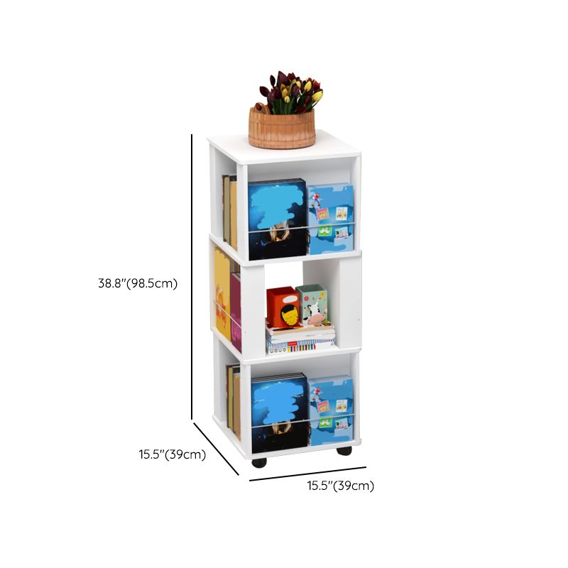 Contemporary Wood Bookshelf Standard Shelf Bookshelf for Home Office 15.4" W