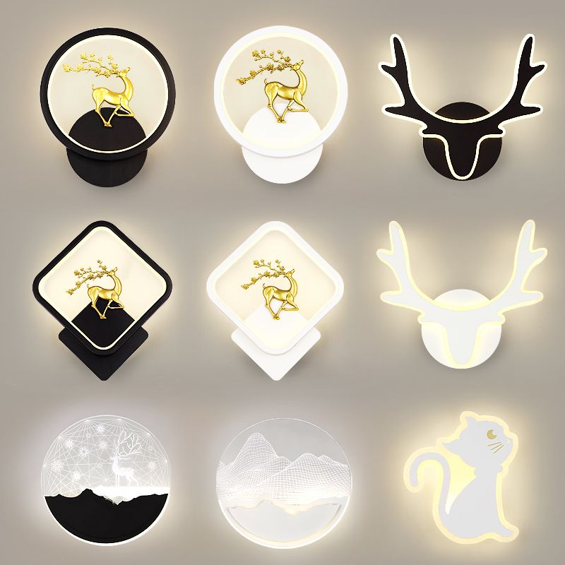 Lumo da parete contemporaneo a forma geometrica Sconce da parete a LED con metallo per soggiorno