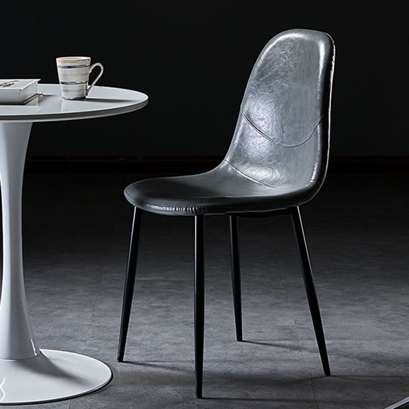 Chaises de salle à manger de style nordique, chaises latérales sans accoudoirs pour cuisine avec pieds en métal