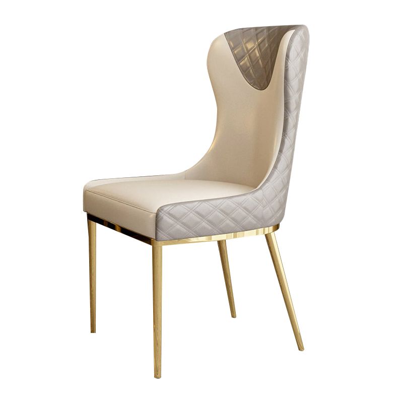 Glam Indoor Dining Chair Wingback Dining Room Chair with Metal Legs