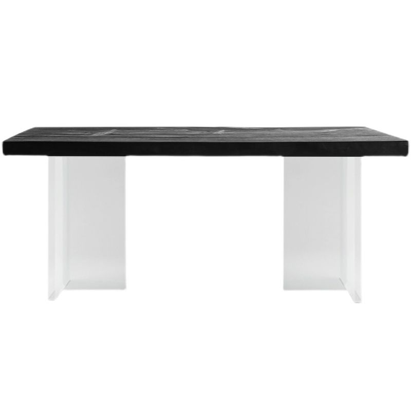Irregular Dining Table Contemporary Style Solid Wood Black Dinner Table