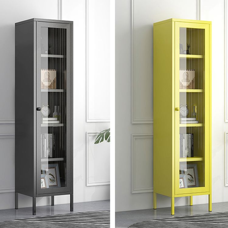 Scandinavian Style Bookshelf Closed Back Bookcase for Study Room with Door