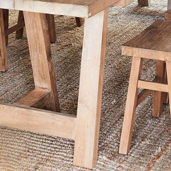 Contemporary Dining Table Rectangle Solid Wood Dinner Table without Chair