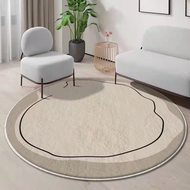 Beige Simple Carpet Color Lump Carpet Stain Resistant Carpet for Home Decor