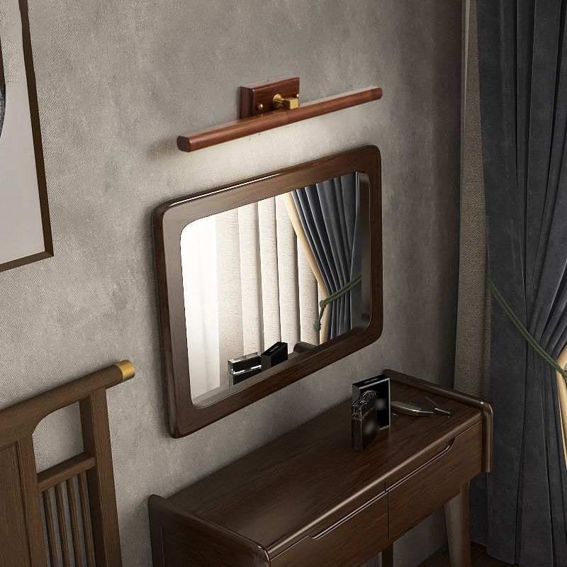 1 Light Tubular Vanity Wall Lights Modern Style Wood Vanity Mirror Lights