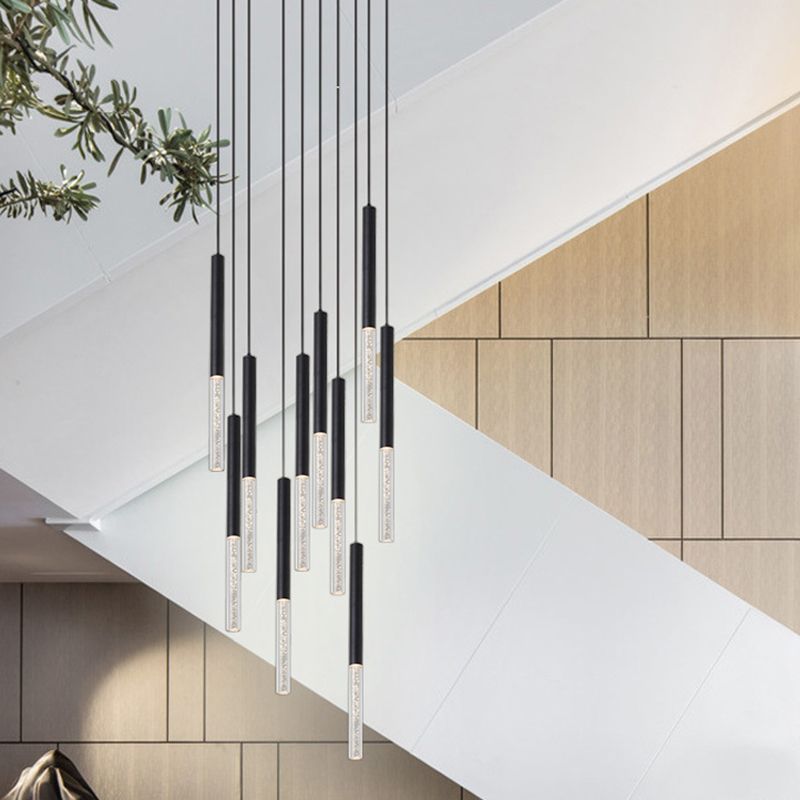 LED HORTING LIGHT avec un éclairage pendentif contemporain noir en acrylique