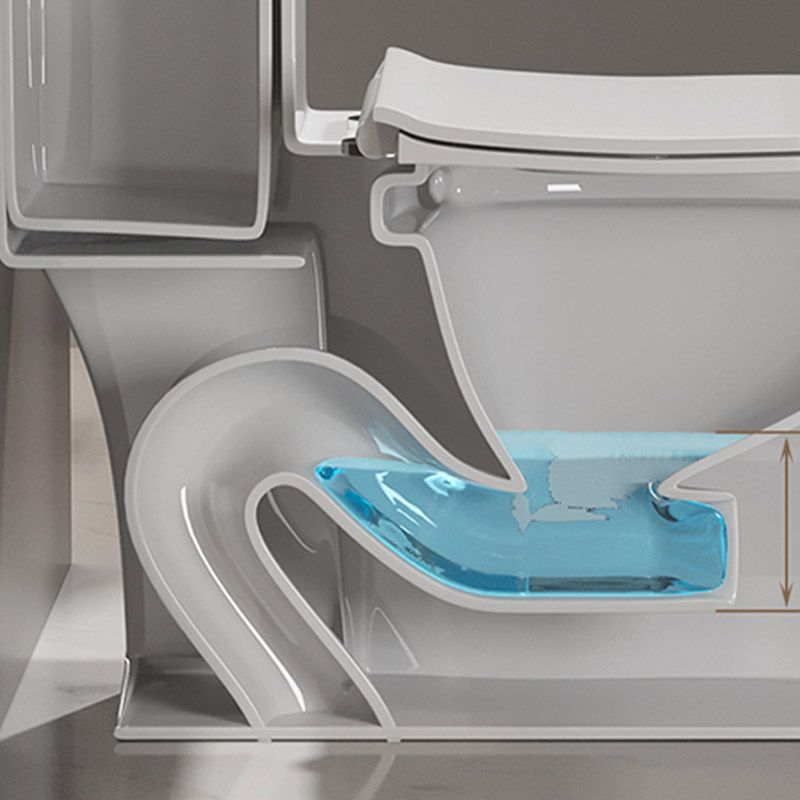 Traditional All-In-One Toilet Bowl Siphon Jet Toilet with Soft-Close Seat for Bathroom