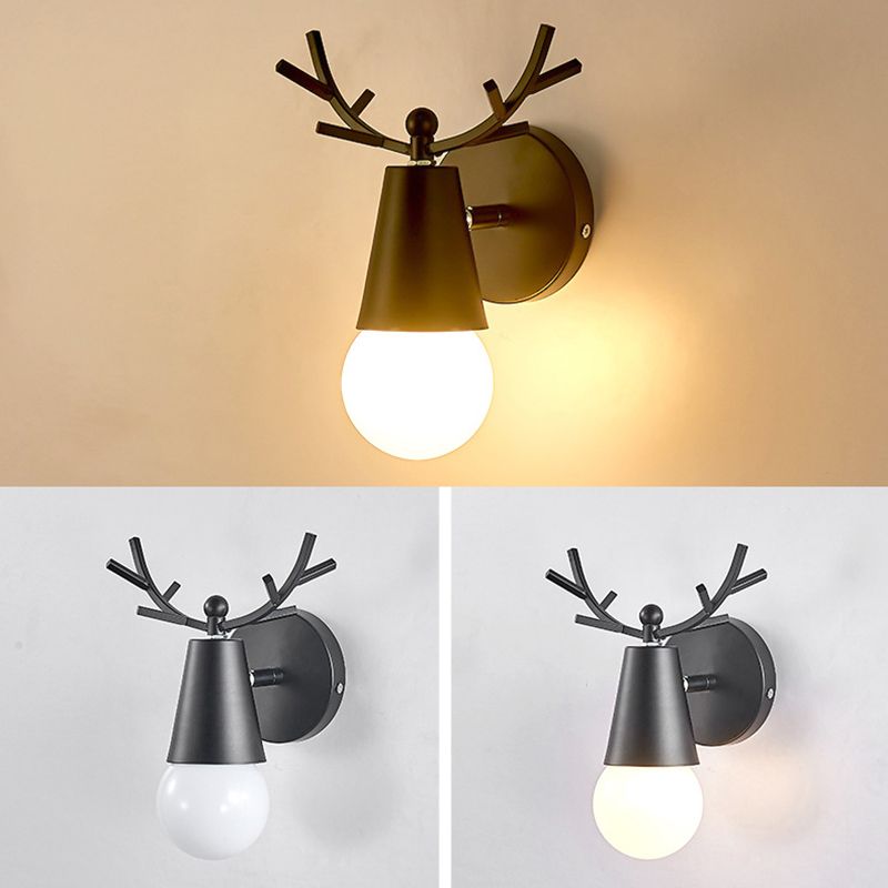 Nordic Style Vanity Light Antler Shape Vanity Lamp with Glass Shade for Shower Room
