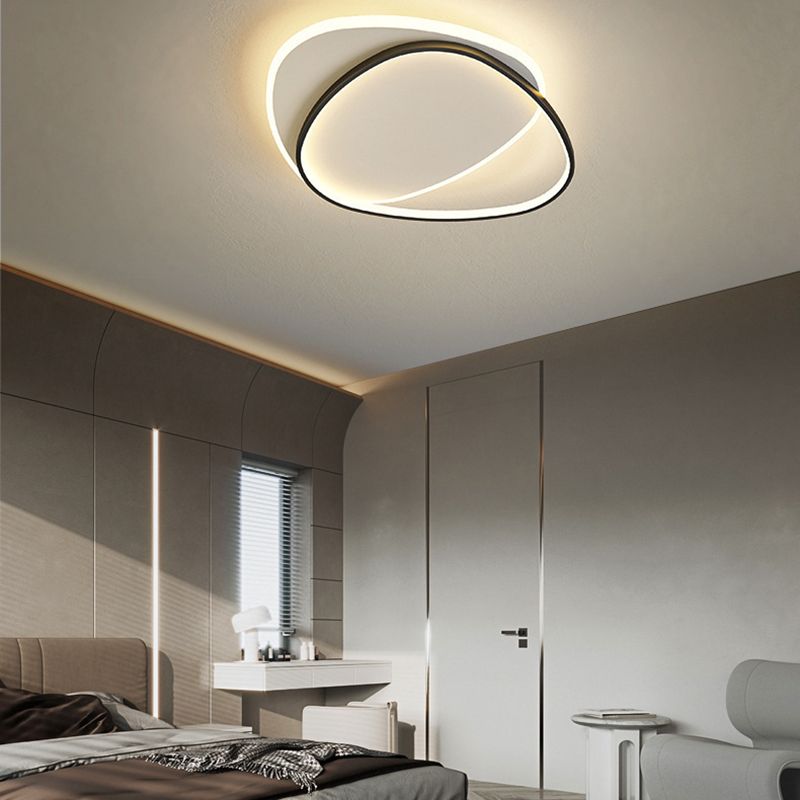 Contemporary Ceiling Lamp Linear LED Flush Mount Light Fixture with Acrylic Shade