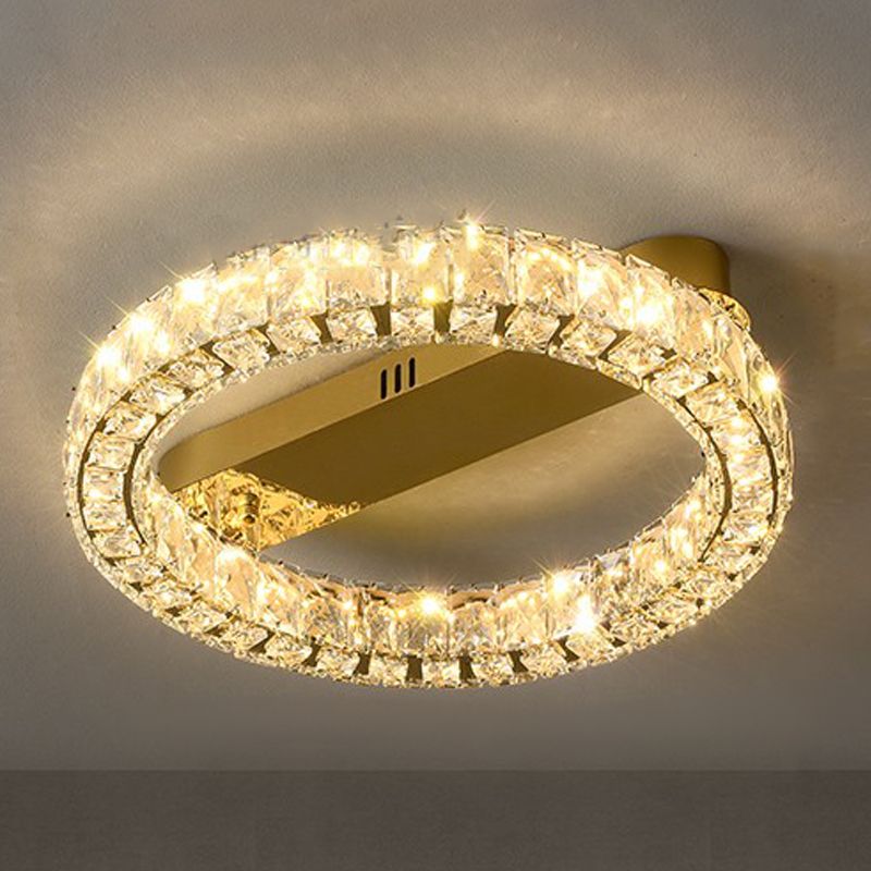 Luminaires encastrés contemporains Lampes encastrées circulaires en cristal en or