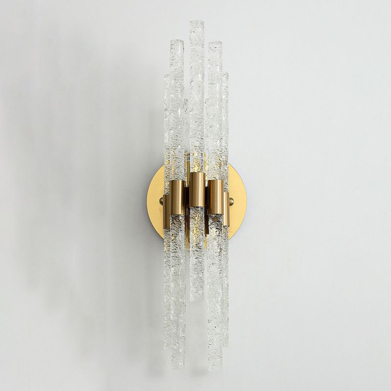 Unique Shade Multi Lights Wall Sconce Modern Style Crystal Wall Mount Light Fixture in Brass