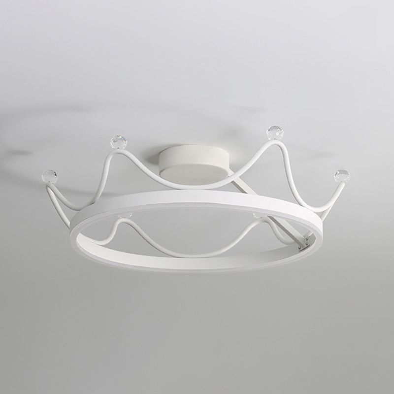 Children Ceiling Lamp LED Crown Ceiling Mount Light with Silica Gel Shade for Kid's Room