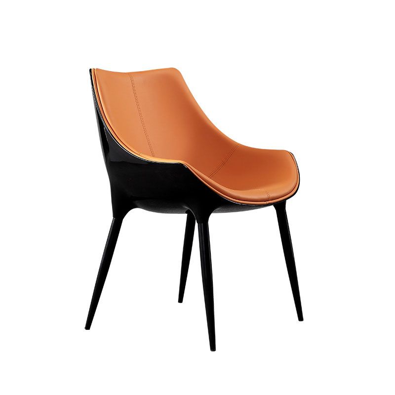 Hedendaagse stijl lederen eetkamerstoelen stoere achterstoelen met achterste arm (set van 2)