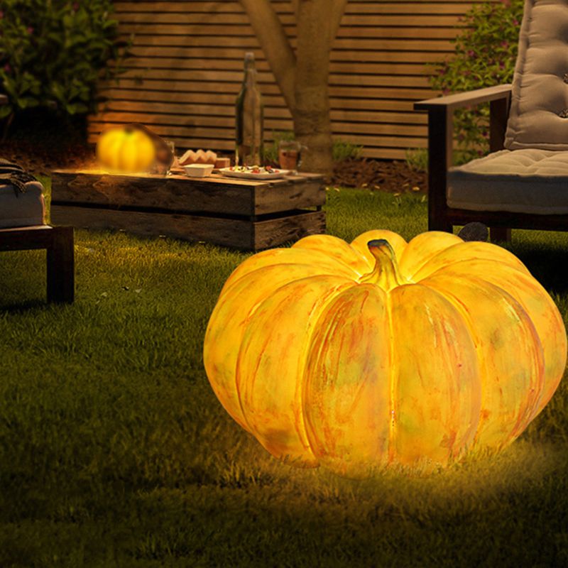 Pumpkin Solar Lawn Light Resin Outdoor Lighting for Courtyard