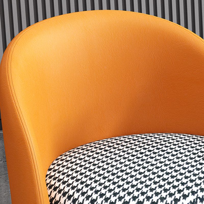Linen Blend Barrel Accent Chair with Fixed Back, 19.69" W √ó 19.69" L √ó 26.77" H