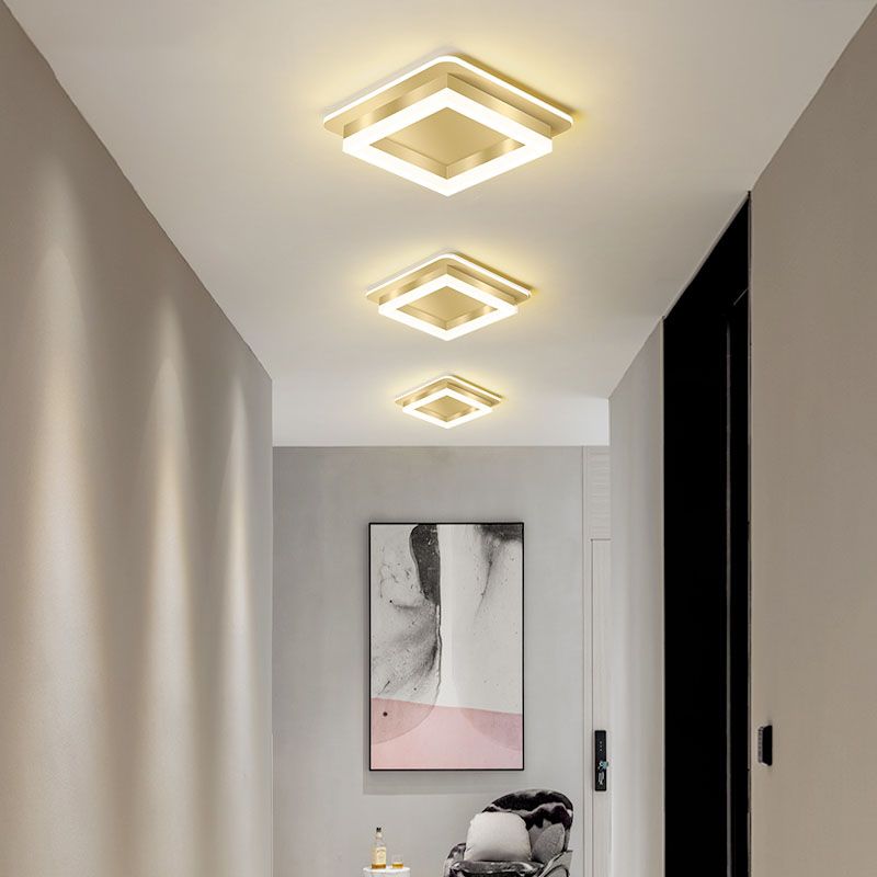 Loop Shaped LED Flush Mount Fixture Simple Style Metal Entryway Ceiling Flush Light