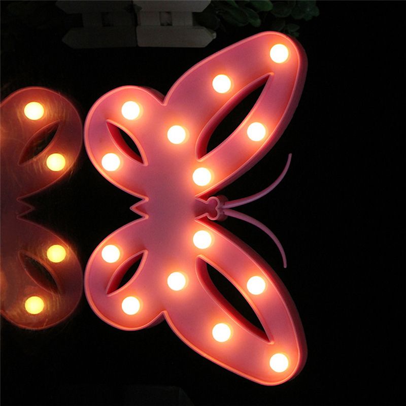 Nordic Butterfly Nightstand Lighting Plastic Girls Bedroom LED Wall Night Lamp