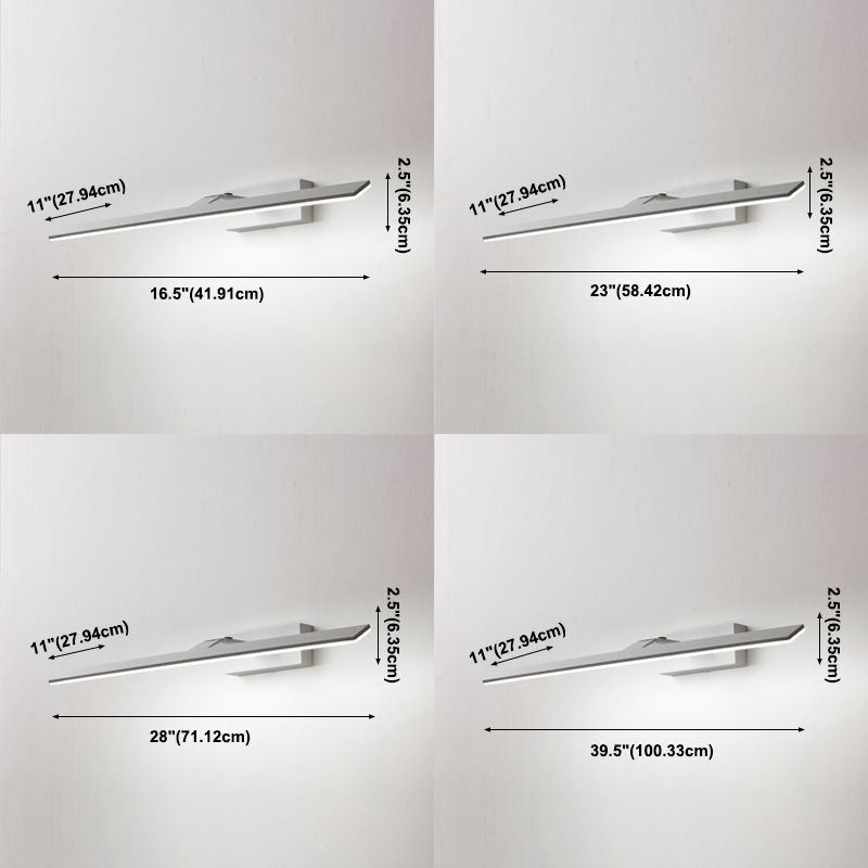 Luci di vanità montate a parete minimalista con braccio regolabile sopra lo specchio per il bagno