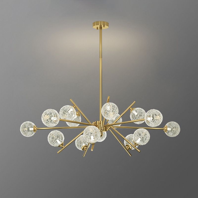 Contemporary Glass Chandelier Light Fixtures Restaurant Multi Head Hanging Chandelier