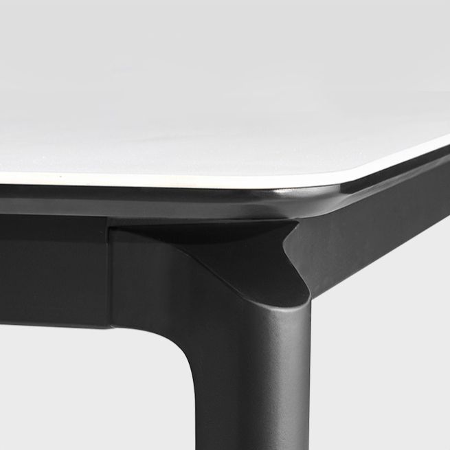 Modern Rectangular Stone Dining Table with 4 Foot for Dining Hall