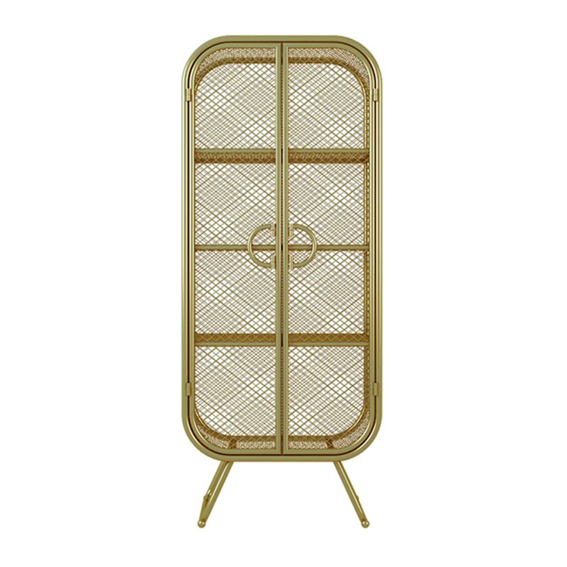 Scandinavian Vertical Standard Bookcase Iron Bookcase with Door