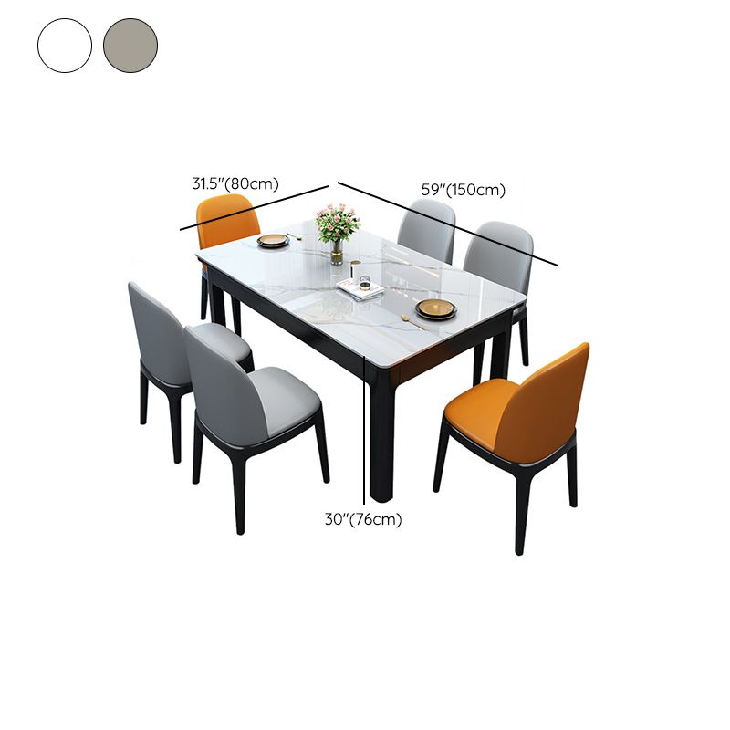 Modern Style Dining Room Dinner Table Stone 4 Legs Dining Table