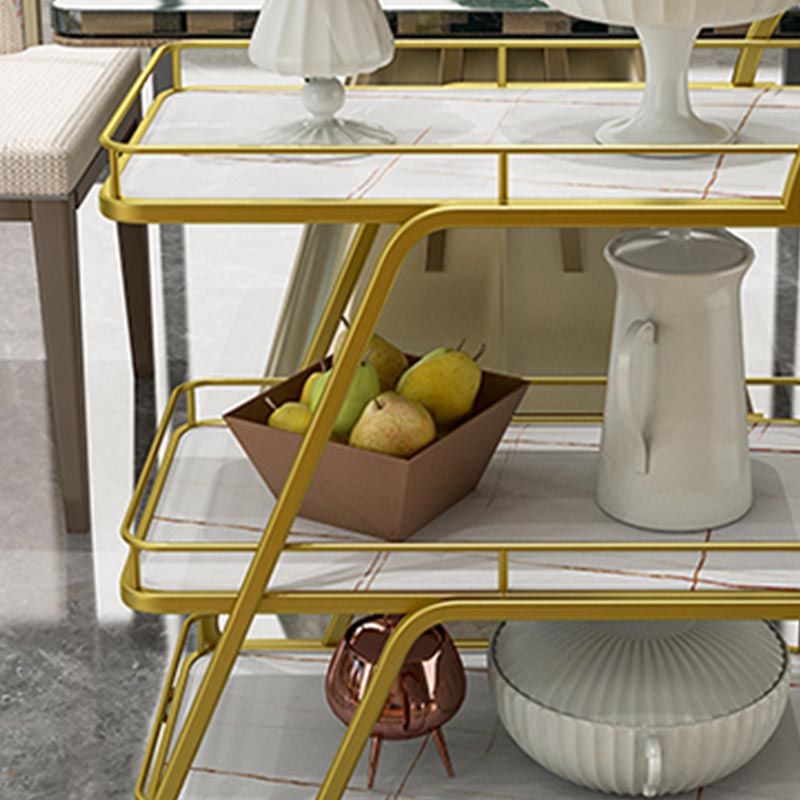 Contemporary Metal Prep Table 35.43"H Rolling Prep Table for Dining Room