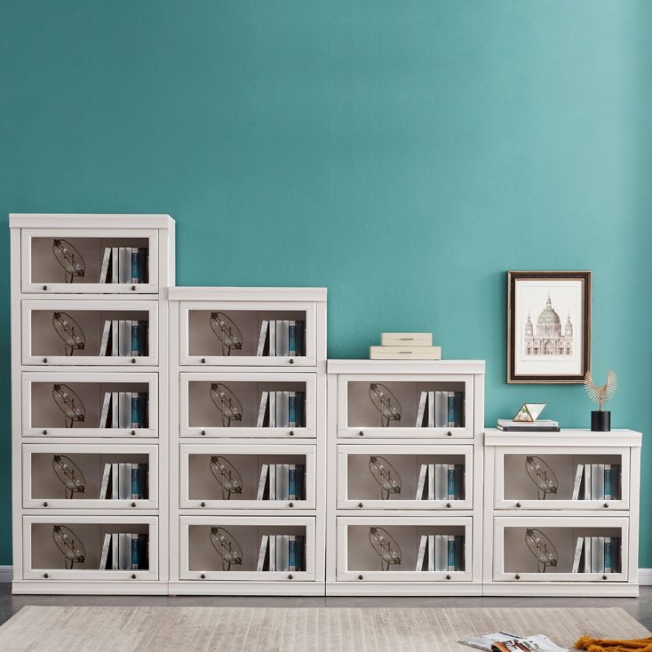 Wooden Vertical Bookcase Contemporary Closed Back Bookshelf for Home Office