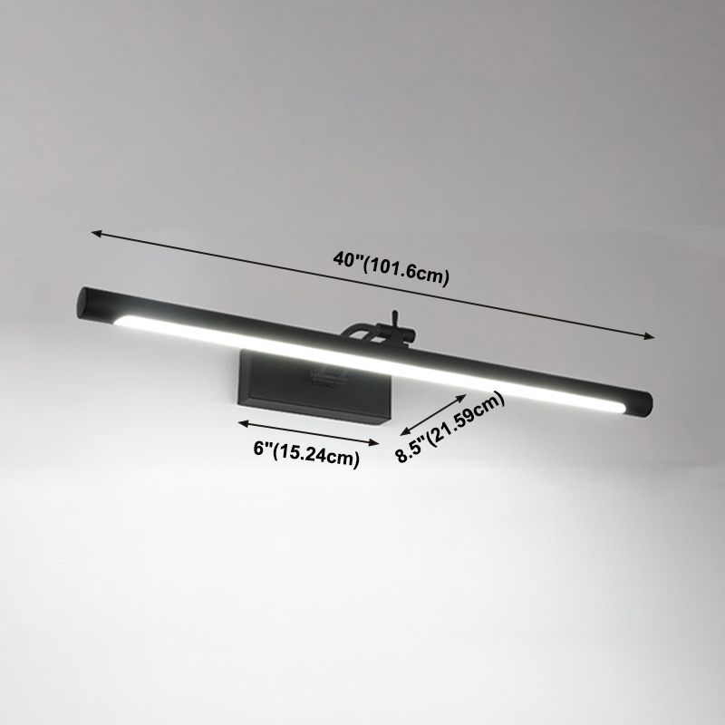 Metall lineare Schattenwandbeleuchtung moderner Spiegel 1-Licht-Wandmontage Leuchte in Schwarz