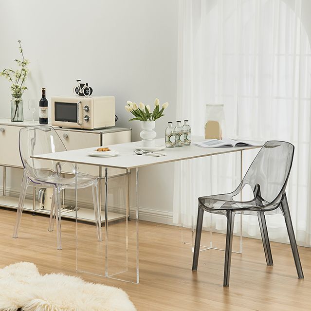 Dining Room Modern Plastic Armless Parsons Dining Side Chair