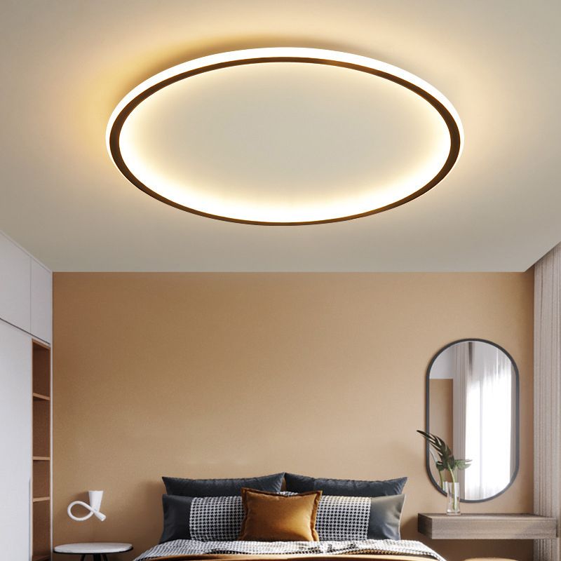 Plafonnier LED de simplicité moderne, montage circulaire en aluminium avec abat-jour en silicone