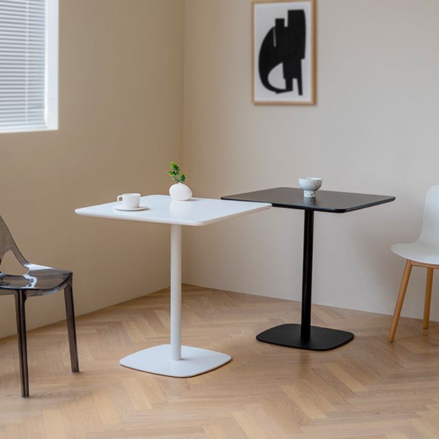Industrial Style Solid Wood Dining Table Square Table with Metal Base for Dinning Room