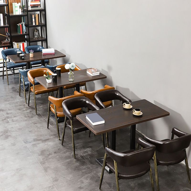 Faux Leather Kitchen Dining Side Chair Glam Open Back Dining Side Chair