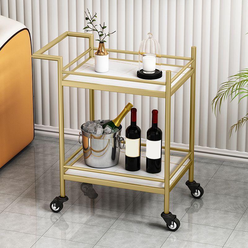 Contemporary Metal Prep Table 29.53"H Rolling Prep Table for Dining Room