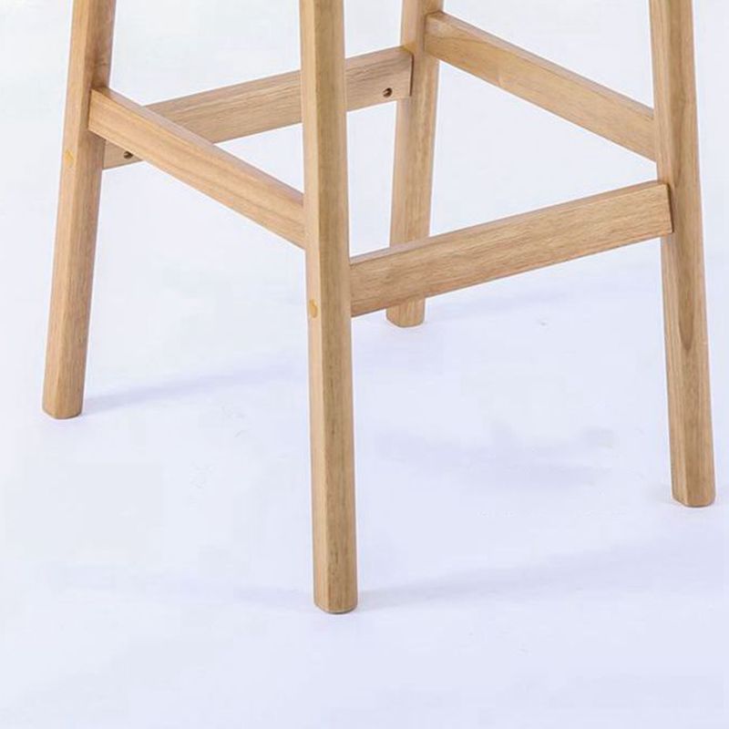 Modern Armless Backrest Counter Stool Wood Cafe Bar Stool with Cushion
