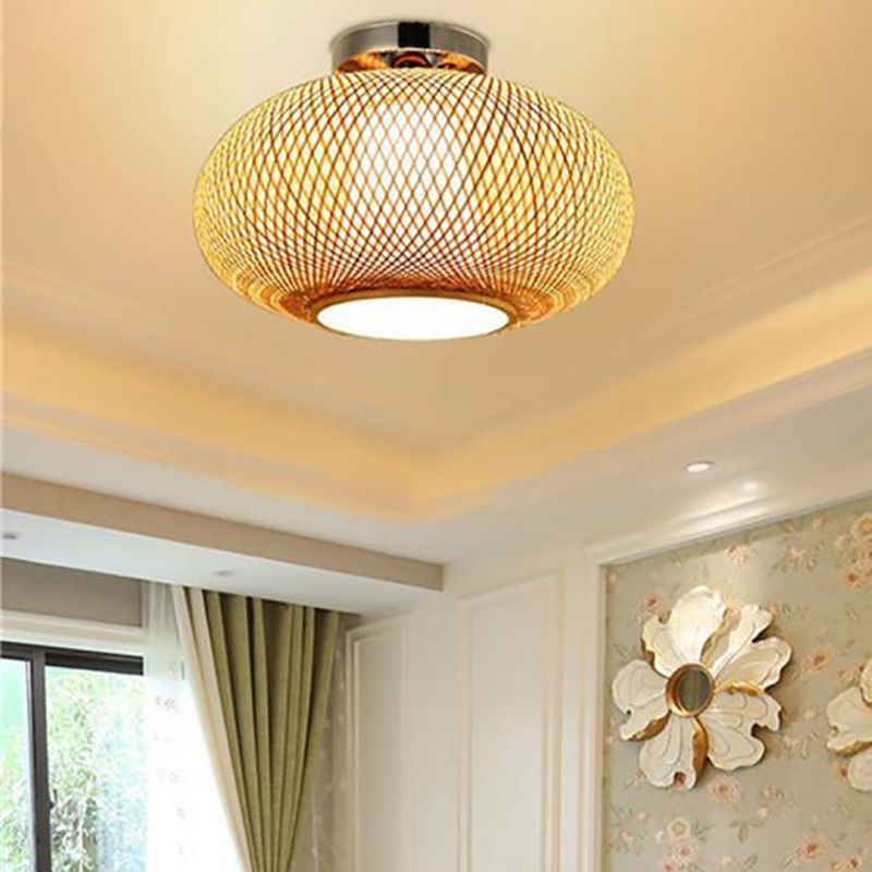 Iluminación moderna de montaje en semi flush ASIA ASIA Bamboo Beige Light