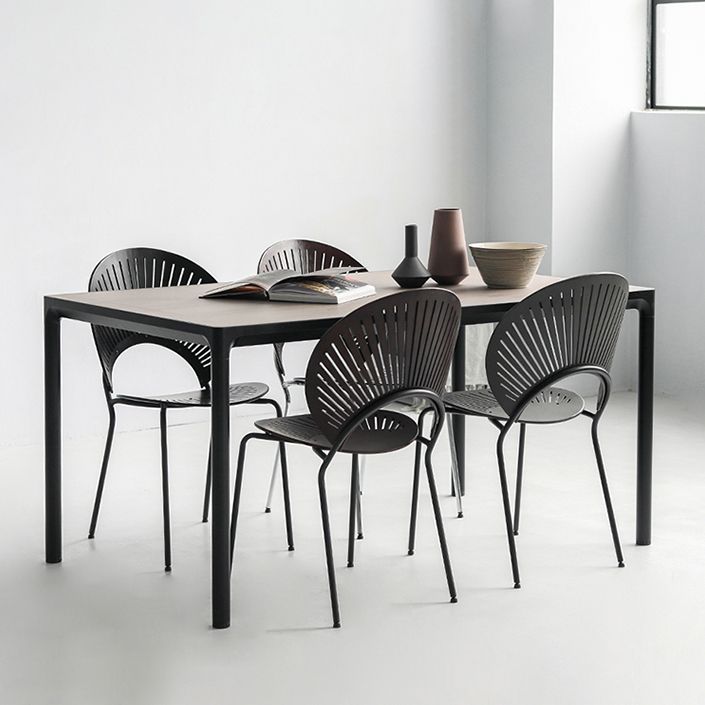 Chaise moderne en métal d'intérieur et d'extérieur, empilable, sans accoudoirs, à dossier ouvert, pour salle à manger