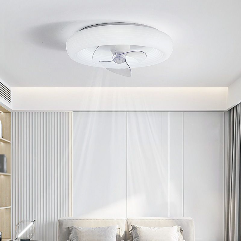 3-Blade White Ceiling Fan Modernism LED Fan with Light for Home