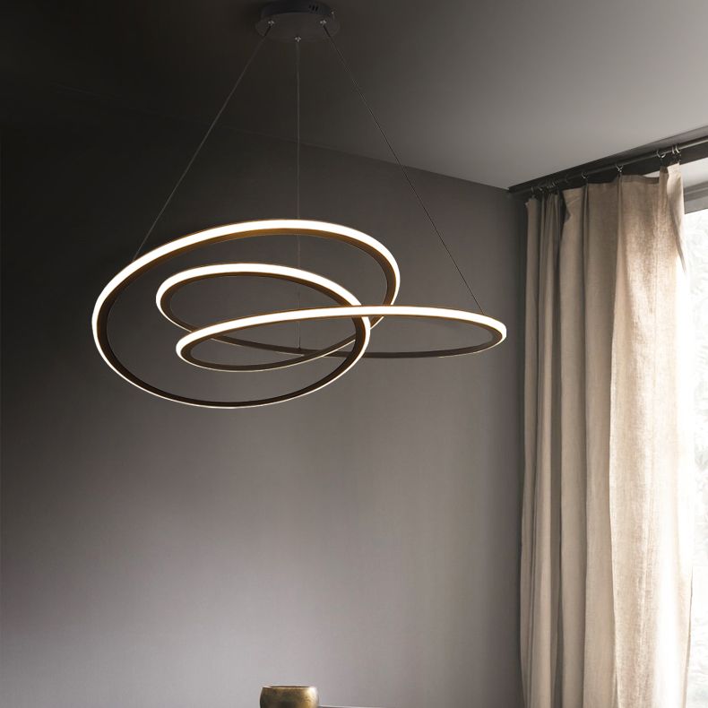 Twist Shade Metal Chandelier Light Modern 1- Light Lighting Lighting Lighting en noir
