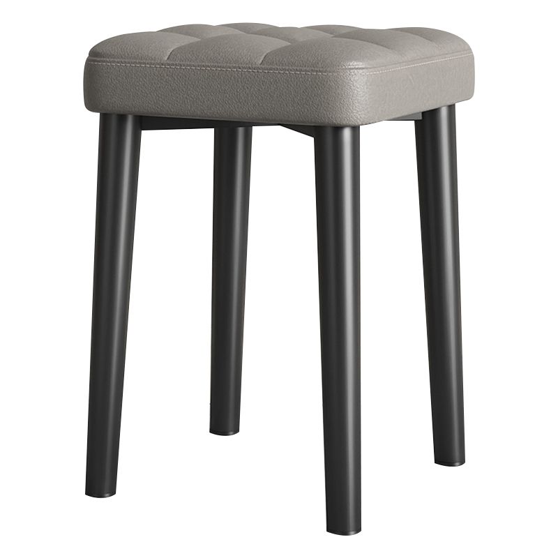 Modern PU Leather Boucle Pouf Plain Square Tufted Tear Resistant Pouf Ottoman