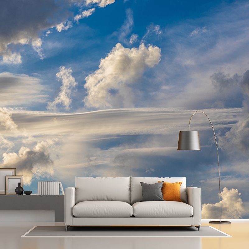 Beautiful Sky View Murals Stain-Resistant Wall Covering for Sitting Room
