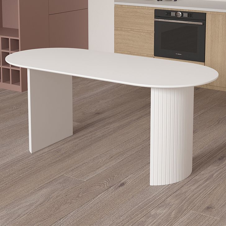 Solid Wood Base Contemporary Dining Table Marble Top Table for Dining Room
