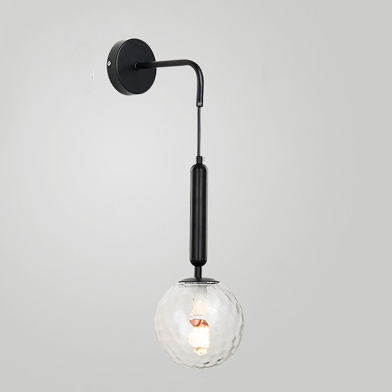 Glass Ball Shade Wall Lighting Modern Style Single Light Wall Mounted Light Fixture