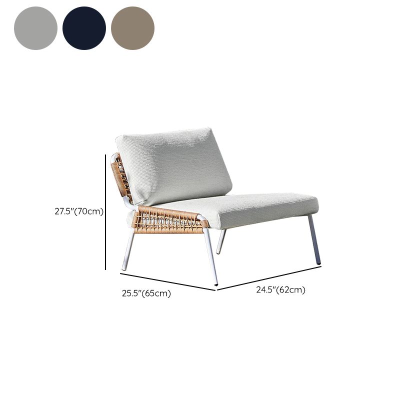 Modern Patio Dining Chair Set Metal Armless Dining Side Chair