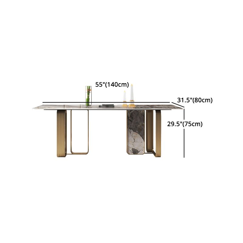 Luxury Sintered Stone Dining Set Rectangle 1/3/4/5/6/7/9 Pieces Dining Table with Chairs