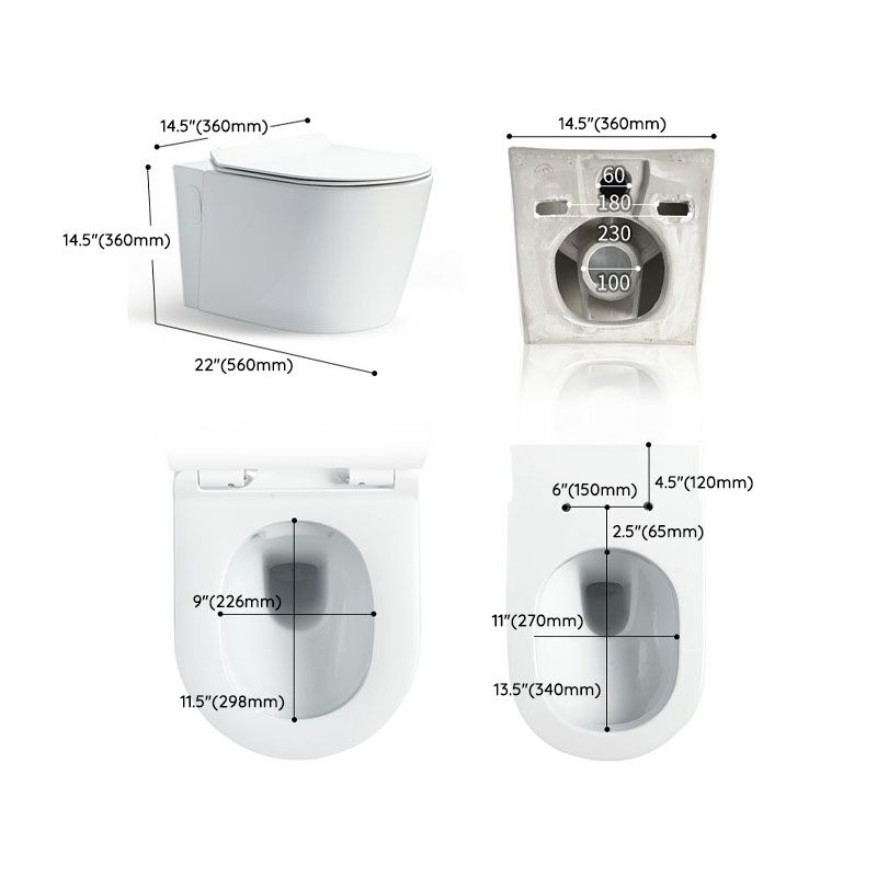Wall-mounted Toilet Household In-wall Hidden Tank Soft-Close Seat Toilet